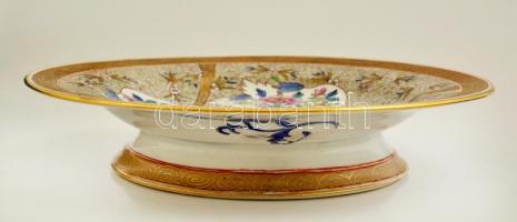 cca 1900 Herendi Cubash mintás talpas tányér, kézzel festett (koronás), jelzett, hibátlan, d: 20,5 c...