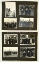 1948 Dinnyés Lajos és társai a Bem József-emlékműnél, 8 db albumlapra ragasztott fotó, 9x12 cm