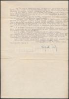 1944 Pozsony, Fügedi Erik (1916-1992) későbbi kormánybiztos által aláírt kimutatás