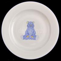 Herendi Fanfan PVHB pikkelymintás állatos gyerek tálka és bögre, kézzel festett, jelzett, hibátlan, ...