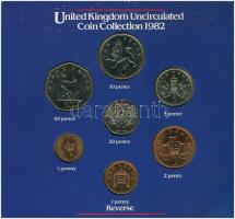 Nagy-Britannia 1995. 1/2p-50p Cu-Ni forgalmi sor (7xklf), dísztokban, a ragasztó elengedett T:1 
Gr...