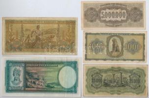 Görögország 1939-1978. 50D-1000D (4xklf) + Német megszállás 1941-1944. 50D-2.000.000.000D (9xklf) T:...