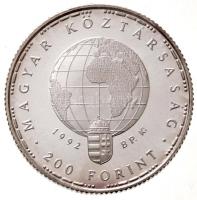 1992. 200Ft Ag "Veszélyeztetett állatvilág - Fehér gólya" + 1994. 5000Ft Au "Veszélye...