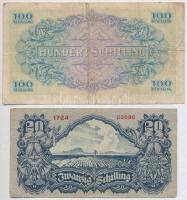 Ausztria / Szövetséges megszállás 1944. 1Sch + 5Sch + 100Sch + Ausztria 1945. 10Sch + 20Sch + 1967. ...