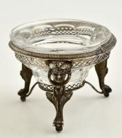 Antik ezüst(Ag) fűszertartó(Párizs), pótolt üvegbetéttel, jelzett, nettó: 53 g