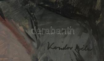 Kondor jelzéssel: Női portré. vegyes technika, karton, üvegezett keretben, 39×29 cm