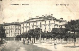Temesvár, Timisoara; Belváros, Jenő herceg tér, takarékpénztár / square, savings bank (kissé ázott / slightly wet damage)