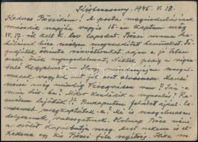 1945 Dörre Tivadar (1858-1932) festőművész Dörre Erzsébetnek címzett levelezőlapja