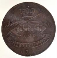 Nagy-Britannia / Chelmsford 1794. 1/2p zseton Cu "KING AND CONSTITUTION / SHIRE HALL" T:2-...