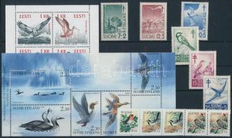 1951-1993 Birds 11 stamps + 1 block of 4 and 5, 1951-1993 Madár motívum 11 klf bélyeg + 1 négyes és ötöstömb