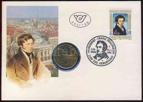 Ausztria 1991. 20Sch "F.Grillparzer" érmés borítékon T:1