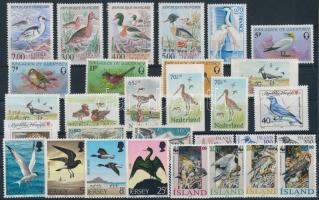 1975-1992 Madár motívum 30 klf bélyeg, közte sorok, 1975-1992 Bird 30 stamps