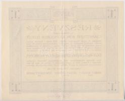 Csanytelek 1910. "Csanyteleki Római Katholikus Egylet" sorsjegy-részvénye 1K-ról, bélyegzé...