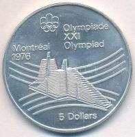 Kanada 1976. 5D Ag "Montreali Olimpia - Olimpiai falu" T:1 Canada 1976. 5 Dollars Ag "Montreal Olympics - Olympic Village" C:UNC