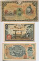 Vegyes: Kína / Japán megszállás 1938. 5Y + Japán 1942-1944. 50s + Észak-Korea 1947. 1W T:III,III- Mixed: China / Japanese occupation 1938. 5 Yen + Japan 1942-1944. 50 Sen + North Korea 1947. 1 Won C:F,VG