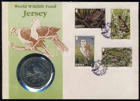 Jersey 1987. 2Ł "Állatvédelmi Alapítvány-galamb" érmés borítékon T:BU