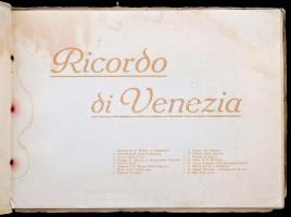 cca 1900 Ricordo di Venezia. Venezia, A. Scrocchi. Papírkötés, szakadt borítóval, foltos. 16 látképp...