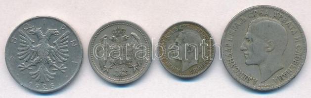 Vegyes: Albánia 1926R 1/2L Ni + Szerbia 1912. 10p Cu-Ni + Szerb-Horvát-Szlovén Királyság 1925. 50p N...