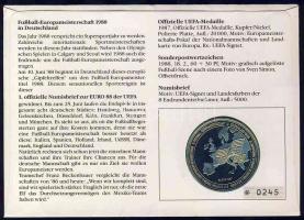 Németország 1988. "Európa bajnokság" emlékérem érmés borítékon T:PP Csak 5000db!