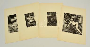 Massimiliano Marra (1950-): 4 db litográfia, papír, jelzett, olasz nyelvű ismertetővel, 16×17 cm (4×...