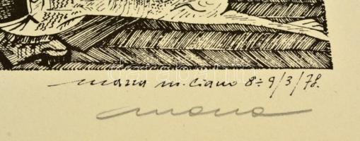 Massimiliano Marra (1950-): 4 db litográfia, papír, jelzett, olasz nyelvű ismertetővel, 16×17 cm (4×...