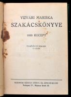 Vizvári Mariska szakácskönyve. 1000 recept. Bp., 1944, Rozsnyai. Helyenként foltos lapokkal, későbbi...