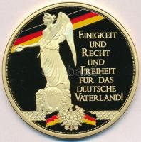 Németország DN Egység és igazságosság és szabadság a német hazának! aranyozott fém emlékérem (70mm) T:PP Germany ND Einigkeit und Recht und Freiheit für das Deutsche Vaterland gilt metal commemorative medal (70mm) C:PP
