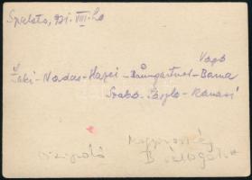 1931 Split, A magyar vízilabda "B" válogatott,  hátoldalon feliratozva, nevekkel, 6x8,5 cm