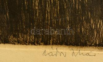 Zádor István (1882-1963): Aratás után. Rézkarc, papír, jelzett, 27×35 cm