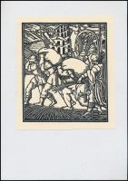 Gara Arnold (1882-1929): Fáraó, fametszet, papír, jelzett a metszeten, kartonra ragasztva, 16,5×14 cm