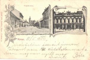 Kassa, Kosice; Forgách utca, Városháza. László Béla kiadása / street view, town hall. floral