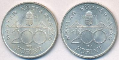1993. 200Ft Ag "MNB" (2x) T:2
