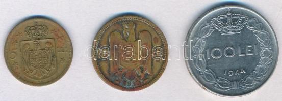Románia 1930KN 5L Ni-sárgaréz "I. Mihály" + 1930. 10L Ni-sárgaréz "II. Károly" +...