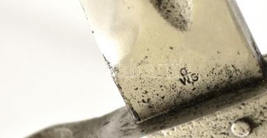 cca 1900-1926 OEWG Mannlicher szurony, jelzett, jó állapotban, újrafestett tokkal, bőrpapuccsal, pen...