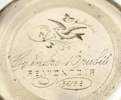 Ezüst (Ag.) Remontoir zsebóra lánccal, jelzett, működik, bruttó 81,8 g