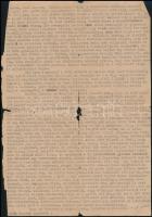 1956 Szemtanú feljegyzése az októberi forradalom eseményeiről, 6 gépelt oldal, szélein és a hajtások...