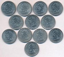 Amerikai Egyesült Államok 2000-2009. 25c Cu-Ni "50 állam" (12xklf) T:1-
USA 2000-2009. 25...