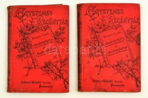 Werner Gyula: Andrásfalvy de Andrásfalva. 1-2. köt. Bp., 1894, Singer és Wolfner (Egyetemes regénytár). Kopott, díszes vászonkötésben, az egyik kötet kötése teljesen elválik, megviselt állapotban.