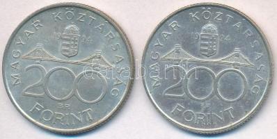 1994. 200Ft Ag "Deák" (2x) T:2 patina