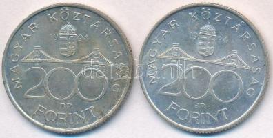 1994. 200Ft Ag "Deák" (2x) T:2 patina