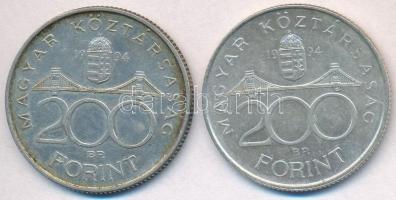 1994. 200Ft Ag "Deák" (2x) T:2 patina