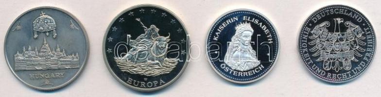 4db-os vegyes ezüstözött, illetve aranyozott külföldi fém emlékérem tétel, benne Németország 1992. &...