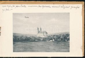 1908 Tata leporelló füzet 8 db képpel, kiadja Nobel Adolf, borítóján kivágás, 9,5x14,5 cm