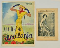 1927-1937 2 db nyomtatváy: Új idők divatlapja (1937 nyár), "Az 1926. év legjelentékenyebb képzőművészeti alkotásai", a Pesti Hírlap melléklete