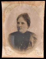 cca 1880-1900 3 db nagyméretű portréfotó, kartonra ragasztva, kissé megviselt állapotban, 54×42 cm