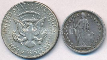 Vegyes: Amerikai Egyesült Államok 1968D 1/2$ Ag "Kennedy" + Svájc 1928. 1Fr Ag T:1-,2,2-
...