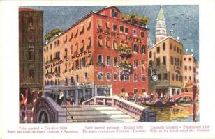 Venice, Venezia; Splendid Hotel advertisement, map on the backside