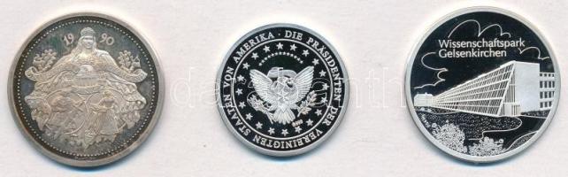 Németország 1990. "A Német Egység napja" jelzett Ag emlékérem (14,82g/0.999/35mm) + 1993. ...