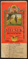 cca 1929 Mecsek-hegység turistatérképe. 1:75.000. Bp., M. Kir. Állami Térképészet, a hajtások mentén...