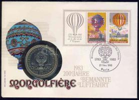 Man szigetek 1983. 1C "Hőlégballon" francia érmés borítékon